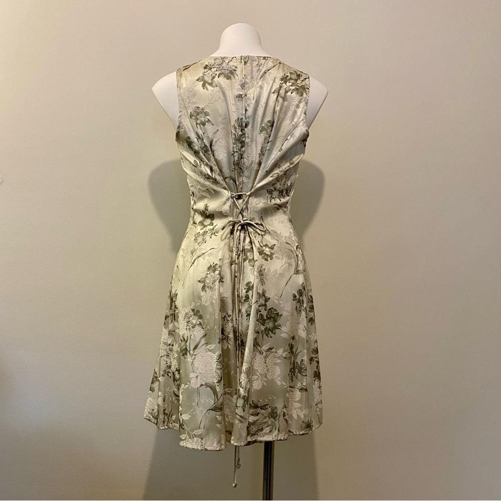 Vintage Lace Up Satin Dress